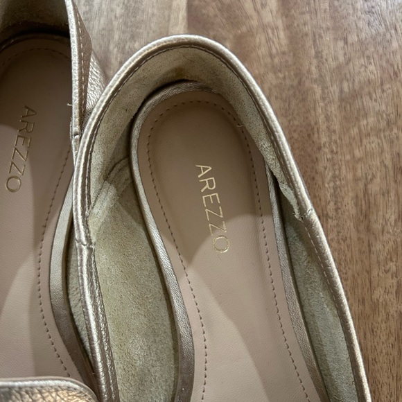Arezzo Women's Metallic Gold Loafers - Picture 10 of 12
